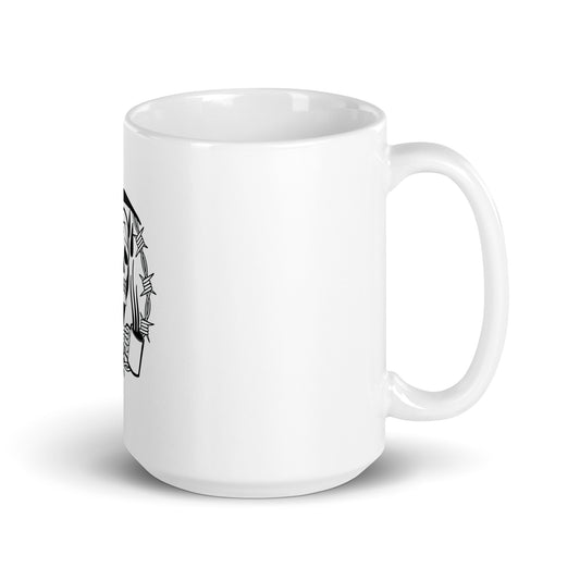 Black Death White Glossy Mug